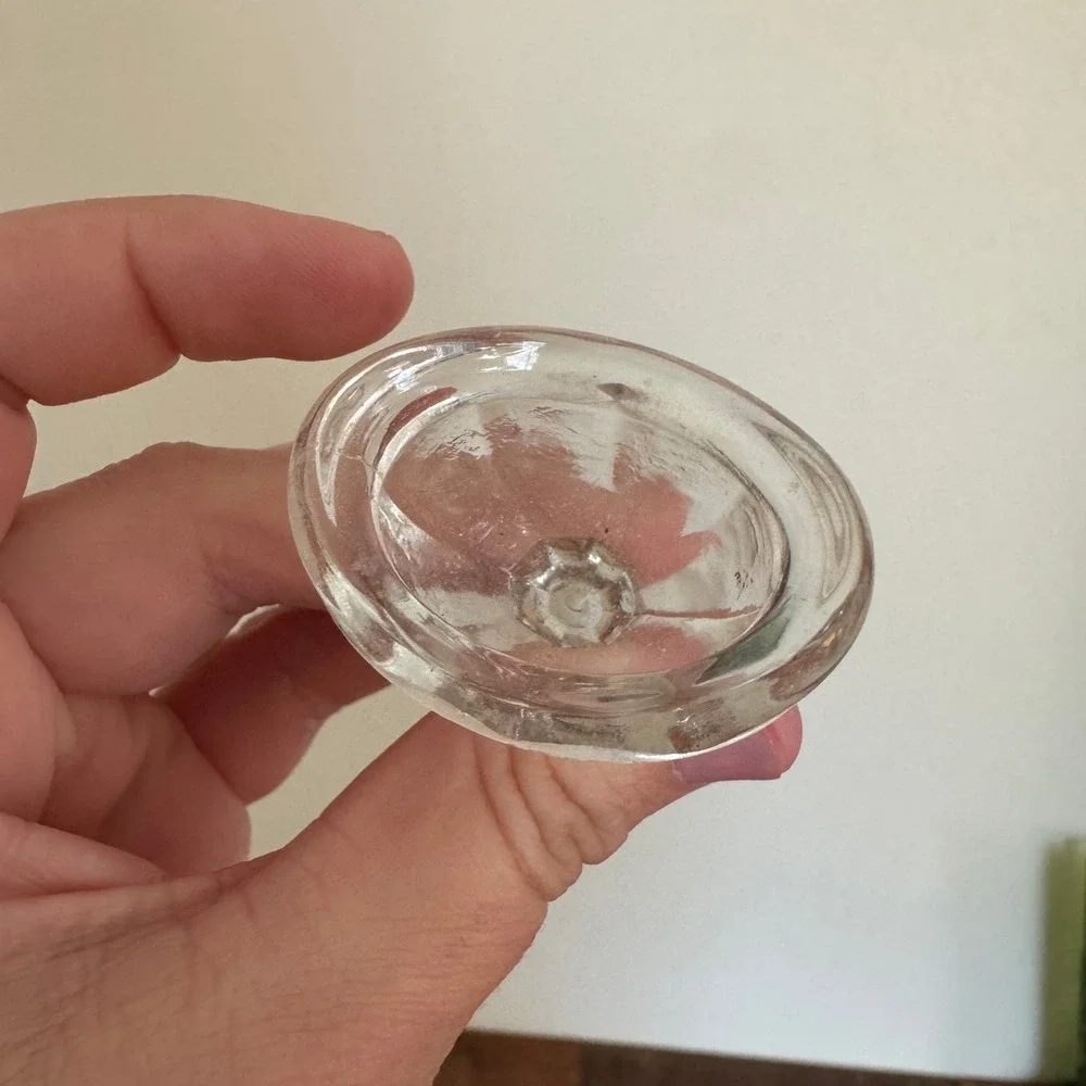 Vintage Glass Eye Wash Cup‎ Clear Pedestal Optical Marked G on bottom